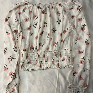 Off the shoulder floral blouse